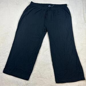 Splendid Black Cropped Wide Leg Pants Women’s Size M Drawstring Lounge Casual